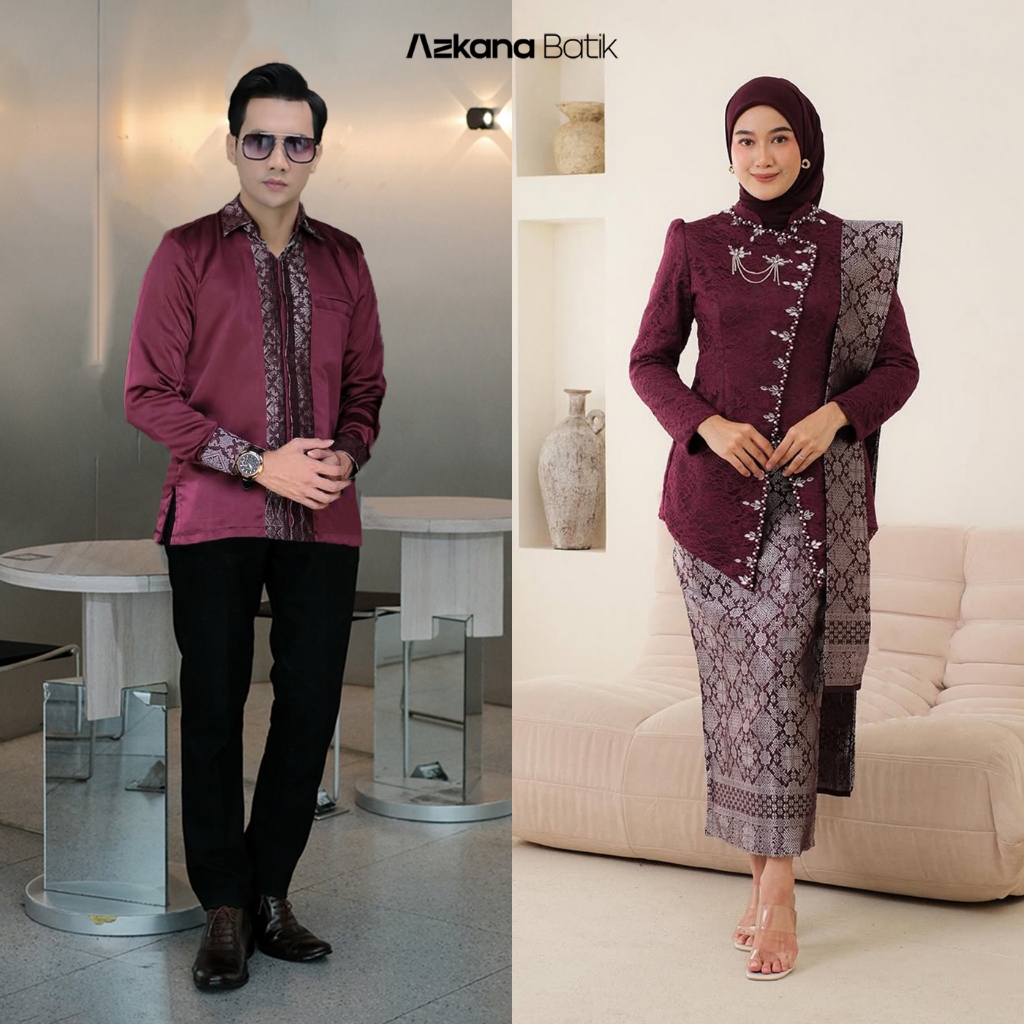 KEKINIAN Azkana Batik - Kebaya Couple Termurah Kebaya Janggan Pasangan Couple Kebaya Mahogany Kebaya