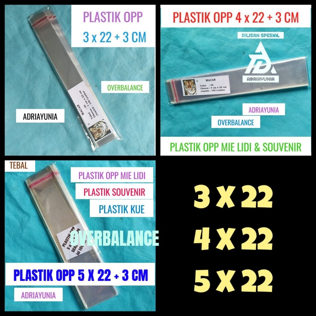 Plastik Opp 3x22 4x22 5x22 Souvenir & Perhiasan - Plastik Opp 3 x 22 4 x 22 5 x 22 Mie Lidi & Jelly 