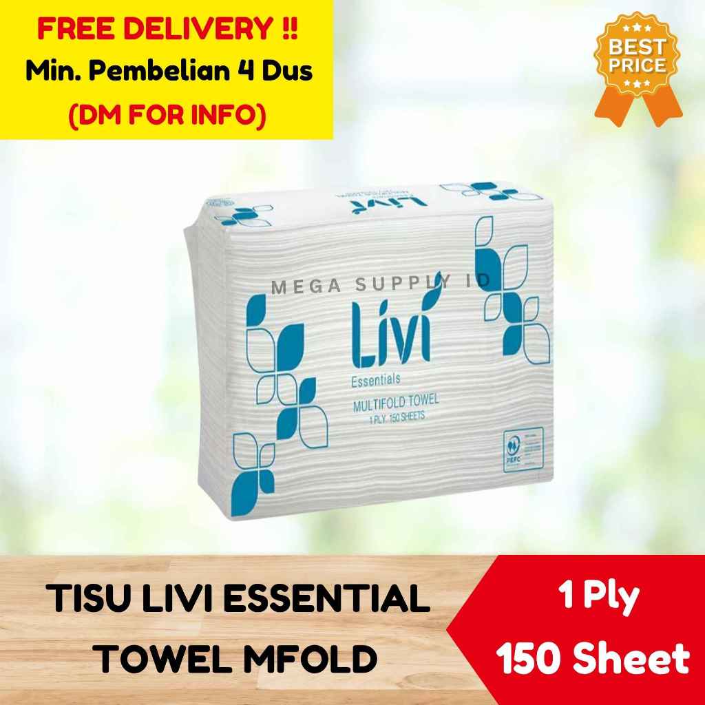TISSUE MURAH [1 PACK] TISSUE LIVI ESSENTIAL TOWEL MULTIFOLD | TISU LIVI ESSENTIAL MULTIFOLD