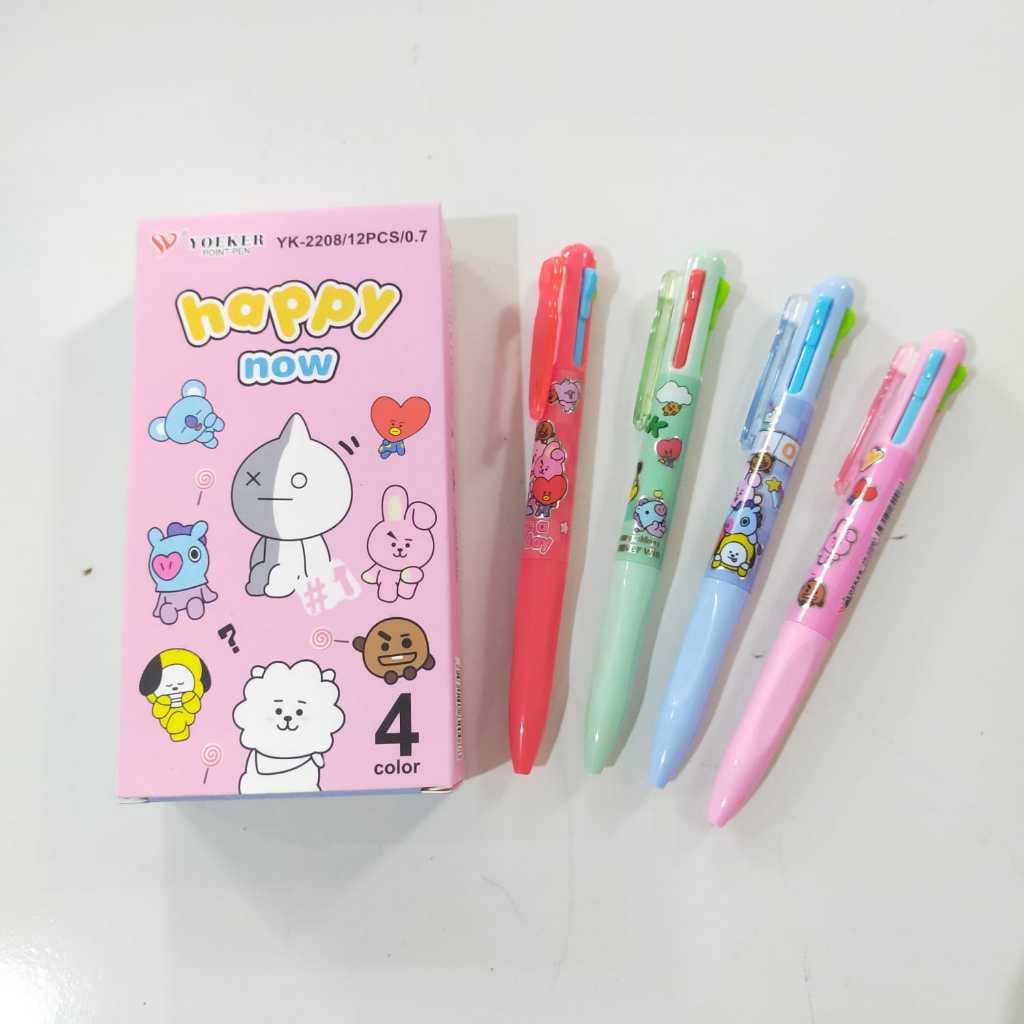 

(1Pcs) Pulpen 4 Warna Karakter Lucu YOEKER Sanrio Pulpen Cetek 4 Warna Fancy YK-2209