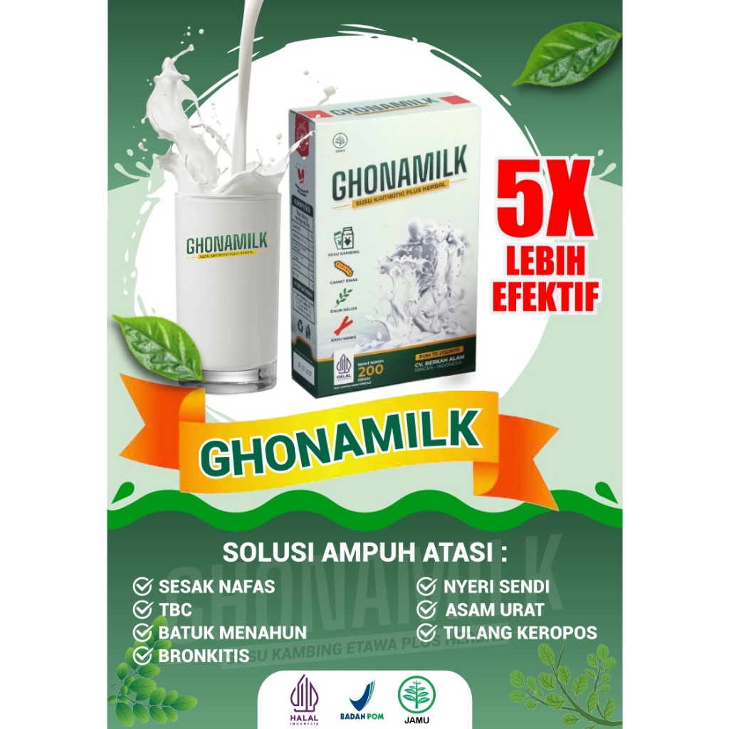 

GHONAMILK Susu Etawa Terapi Paru, TBC, Asma & Keluhan Sendi dan Tulang