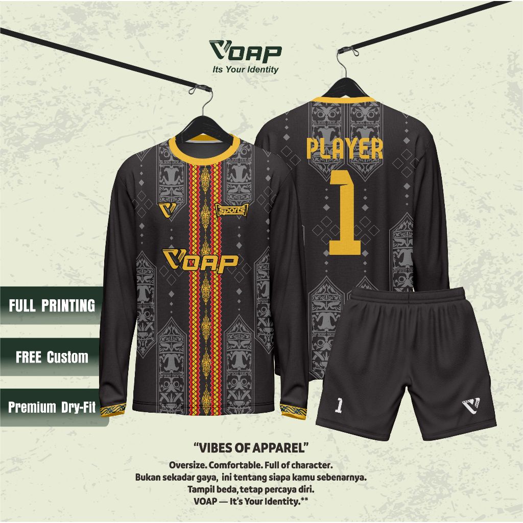 JERSEY KIPER TANGAN PANJANG SEPAKBOLA FUTSAL PRINTING CUSTOM