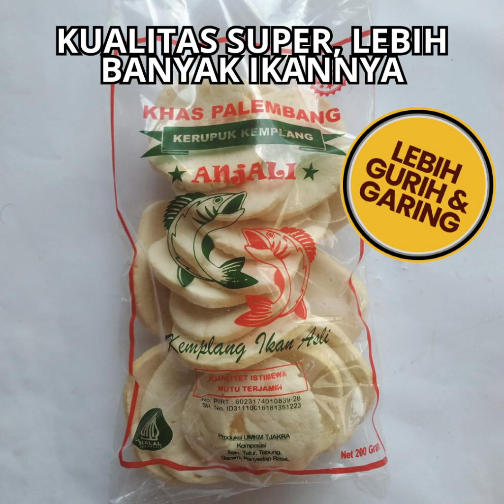 

Kerupuk Kemplang Asli Khas Palembang Ukuran Besar Kualitas Super No 1 Berat 200 Gram