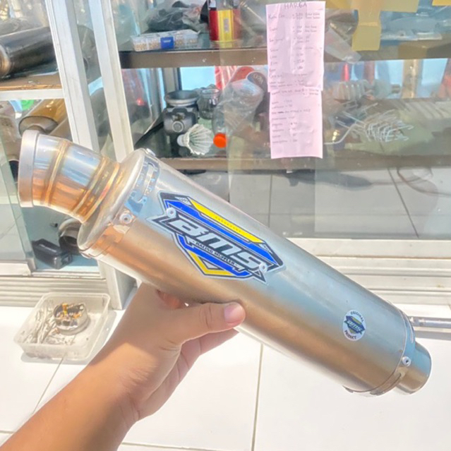 silincer knalpot BMS model bulat gahar