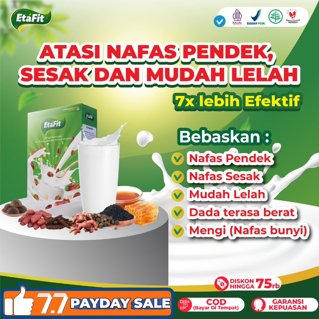 

Obat Detox Pernafasan Sesak Nafas Pendek Berat - ETAFIT Susu Kambing Etawa Murni Asli Original 100%