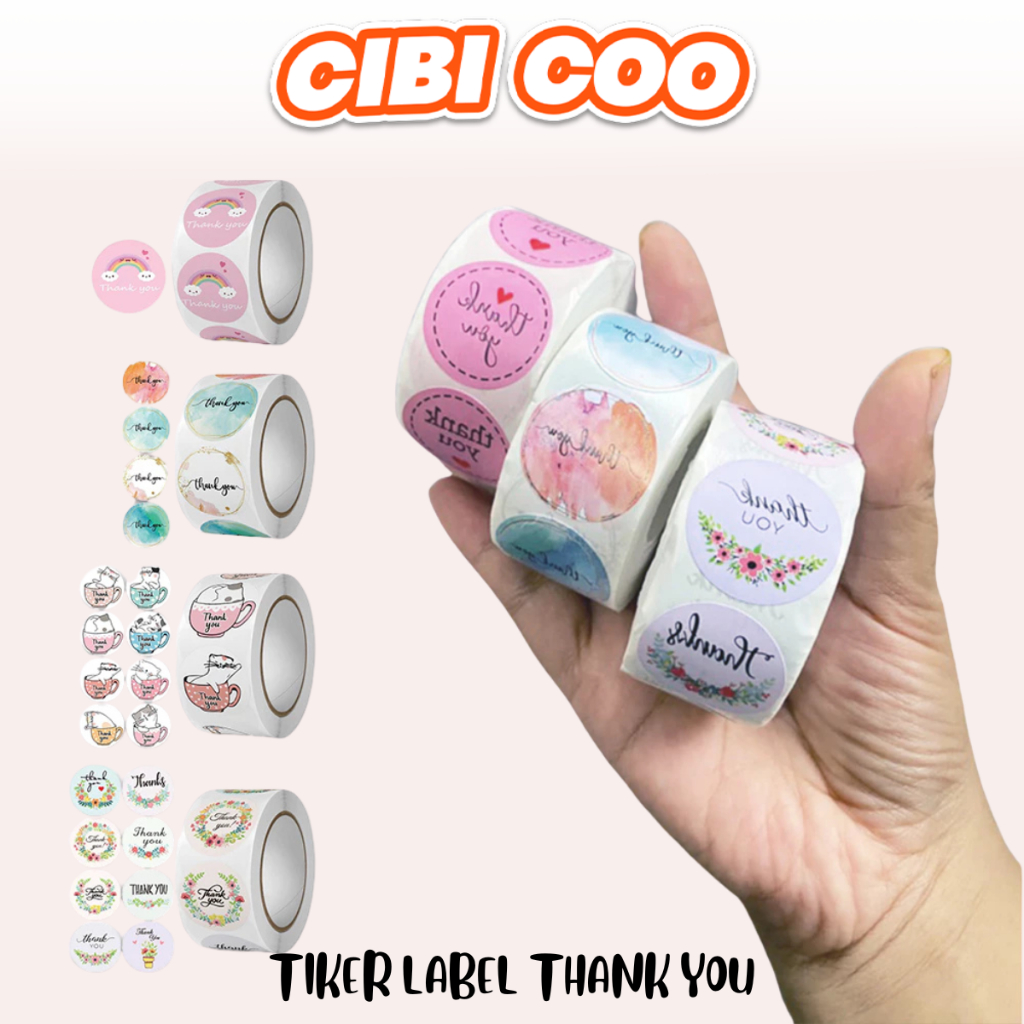 

CIBICOO STIKER LABEL THANK YOU FOR YOUR ORDER 1 ROLL 500 PCS