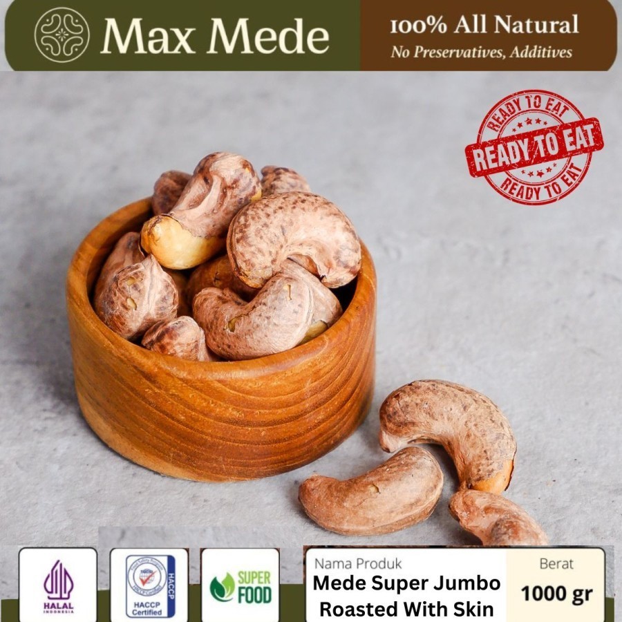 

Max Mede - Kacang Mede Mete A210 Kupas Kulit Roasted Panggang 1kg 1000gr