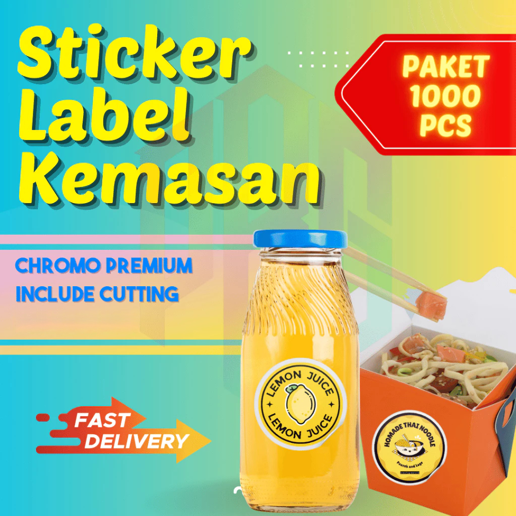 

Sticker Label Kemasan 1000 pcs Cutting Bahan Chromo Bontac