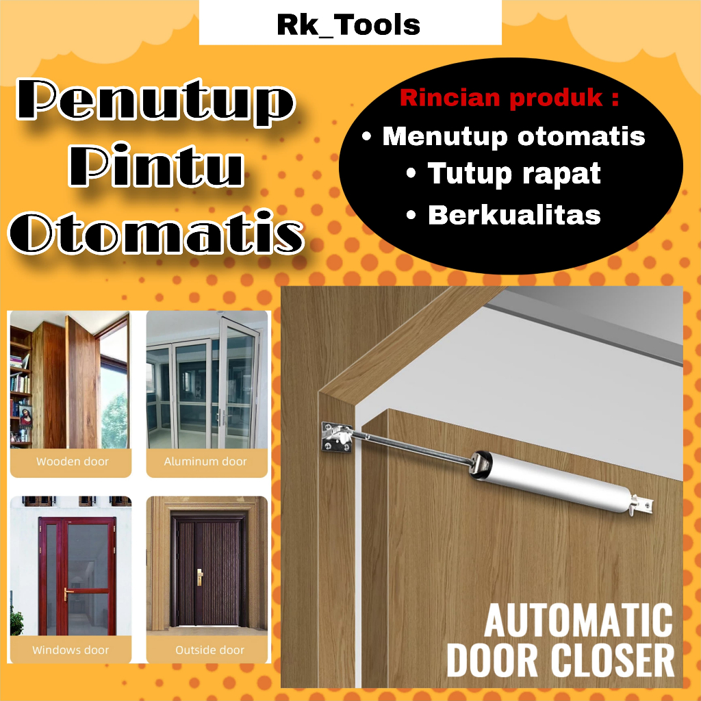 Penutup Pintu Otomatis Hidrolik Engsel Pegas Door Closer Penutup Pintu Otomatis Hidrolik Engsel