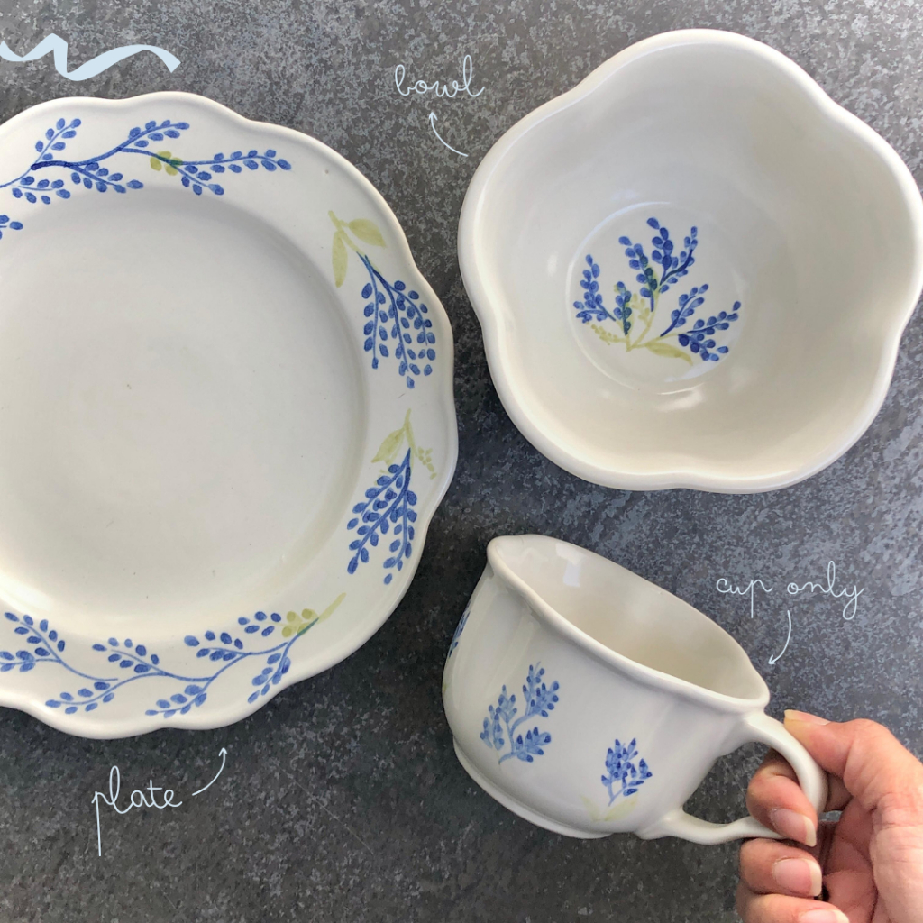 KALA FLOWERIE SET | PIRING SAJI MINIMALIS | PIRING MAKANAN RINGAN | HAMPERS KADO SATU SET