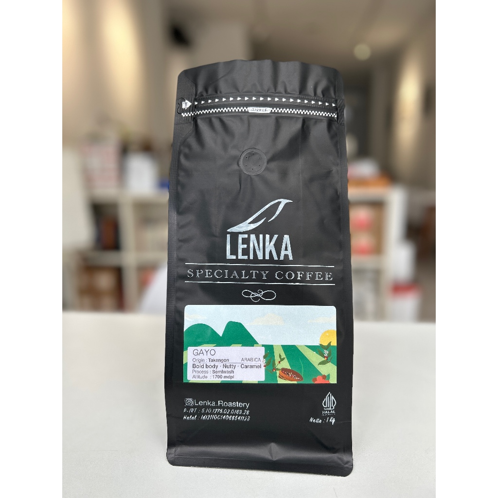 

Lenka Gayo roasted coffee beans Kopi - Semi washed (100% Arabica)
