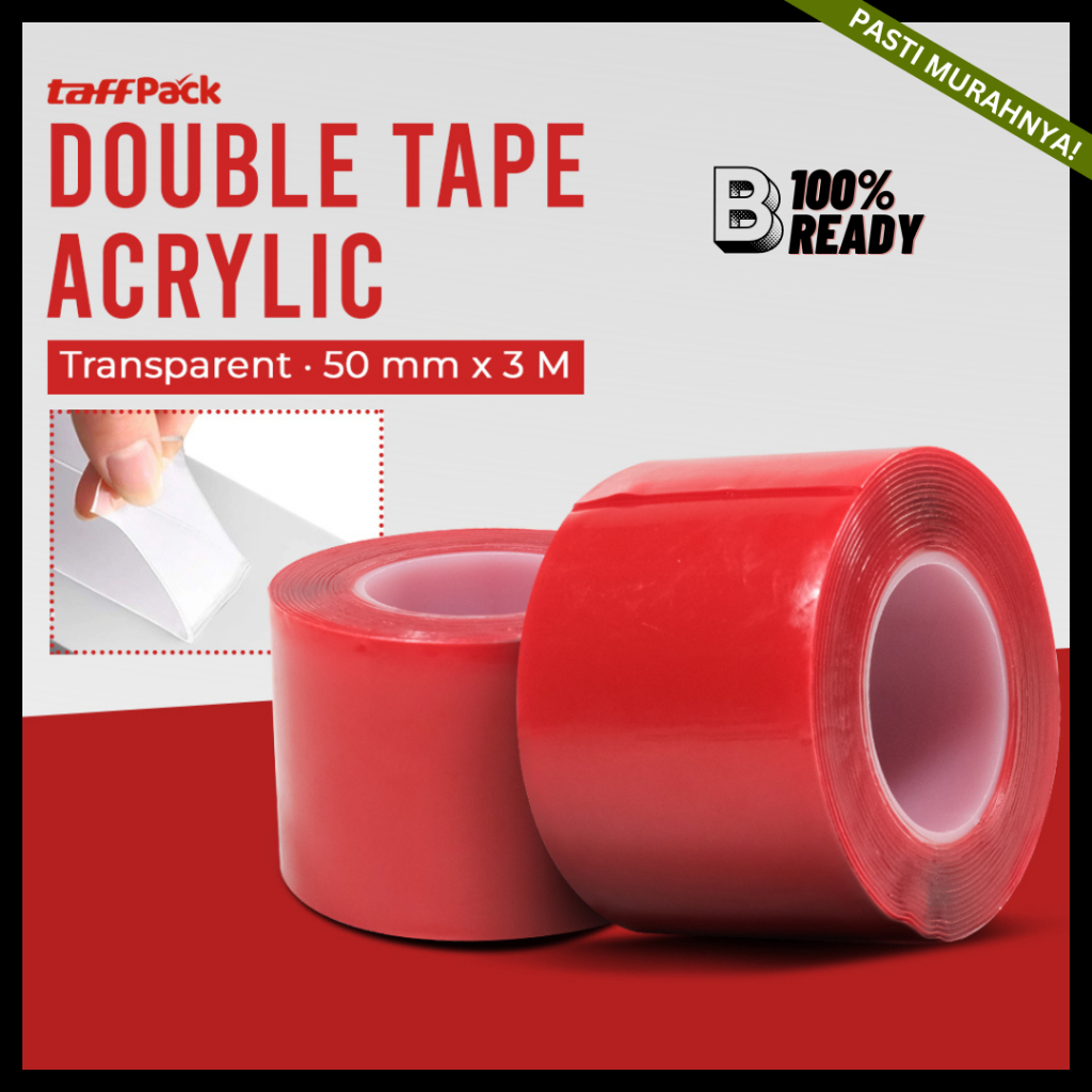

Double Tape 50mmx3M / Perekat Double Acrylic / SOLATIP BENING / Double Tape Clear
