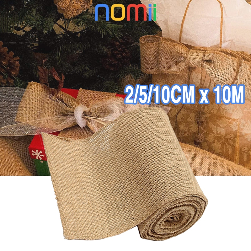 

10m/Roll Kain Tali Pita Rustic Pita Kerajinan Tangan Pita Souvenir Pita Dekorasi 2.5cm 5cm 10cm