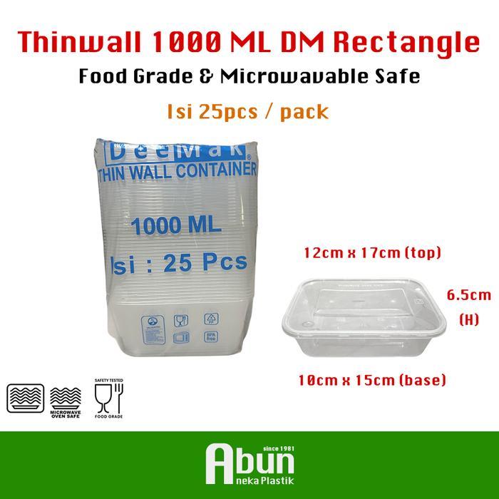 Thinwall Container DM 1000 Ml/Kotak Makan Plastik/Wadah Plastik