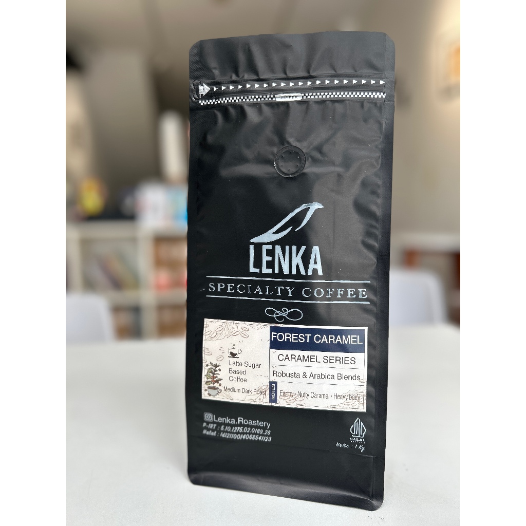 

Lenka Forest Espresso Crema blend roasted coffee beans Kopi