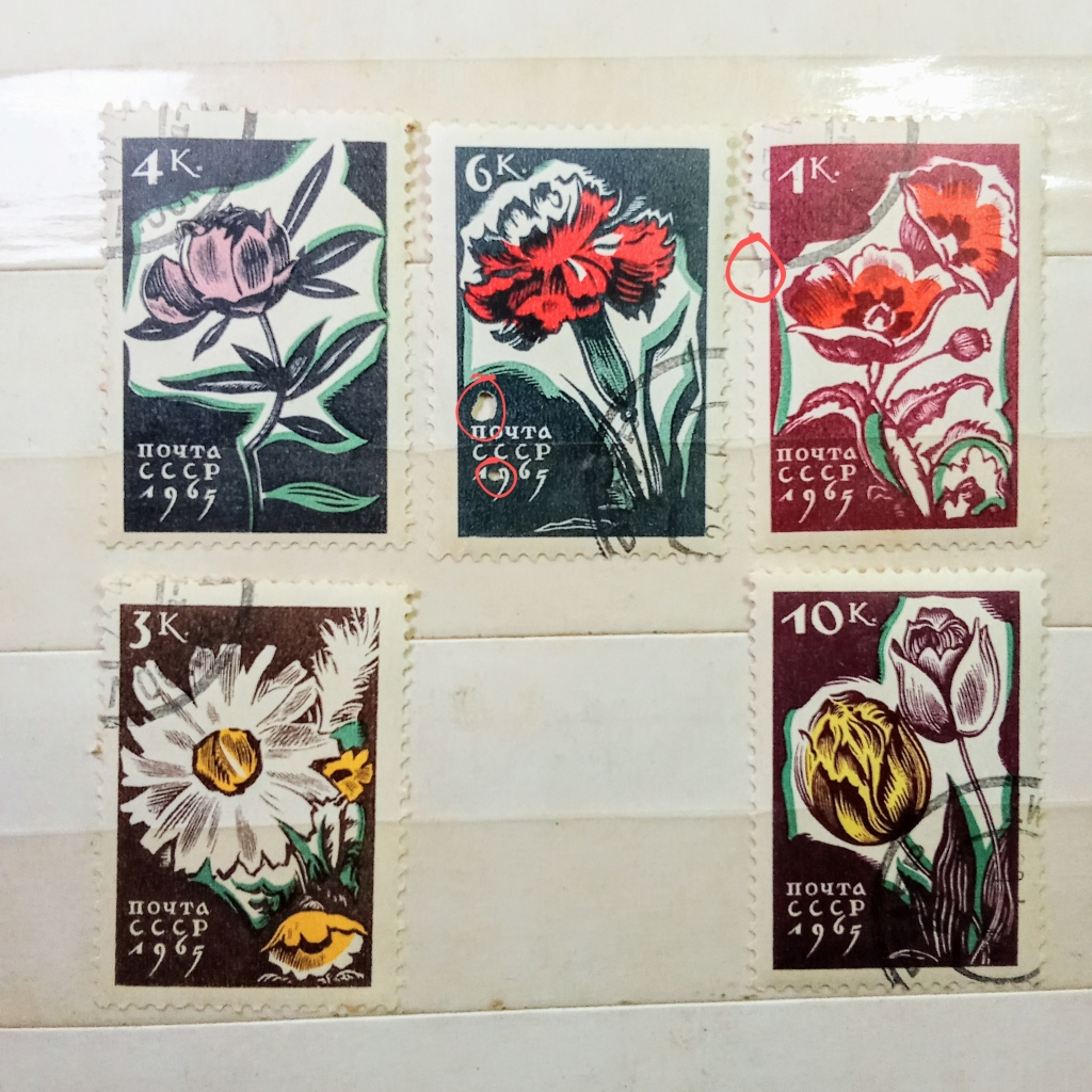 

Prangku Koleksi FIlateli USSR Soviet Russia 1965 Flowers