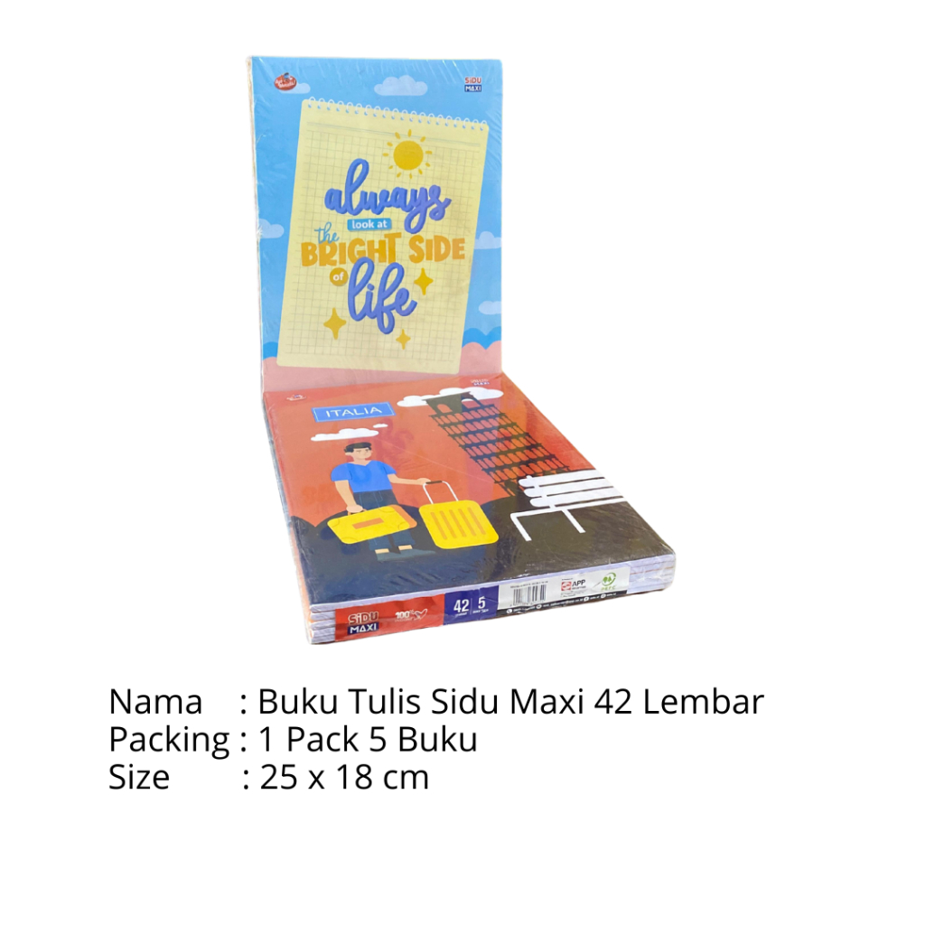 

Buku Tulis Sidu Maxi 42 Lembar ( 1 pack / 5 buku)