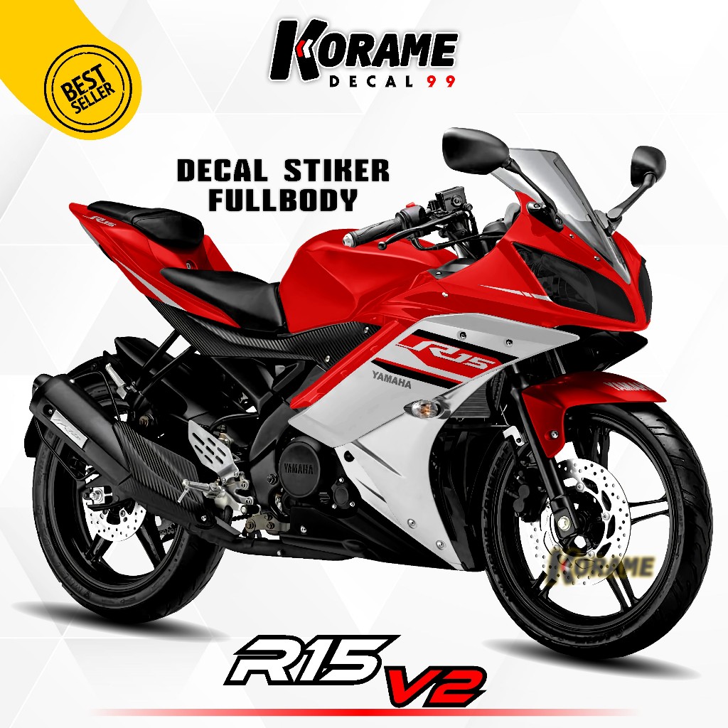 Terbaru Decal Stiker R15 V2 Full body // Decal Sticker R15 V2 Racing Black Color Original Series