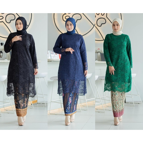 Setelan Kebaya Tunik Brukat Jumbo Size M L XL XXL 3L 4L 5L LD 120 130 Cm / Setelan Kebaya Jumbo Baha