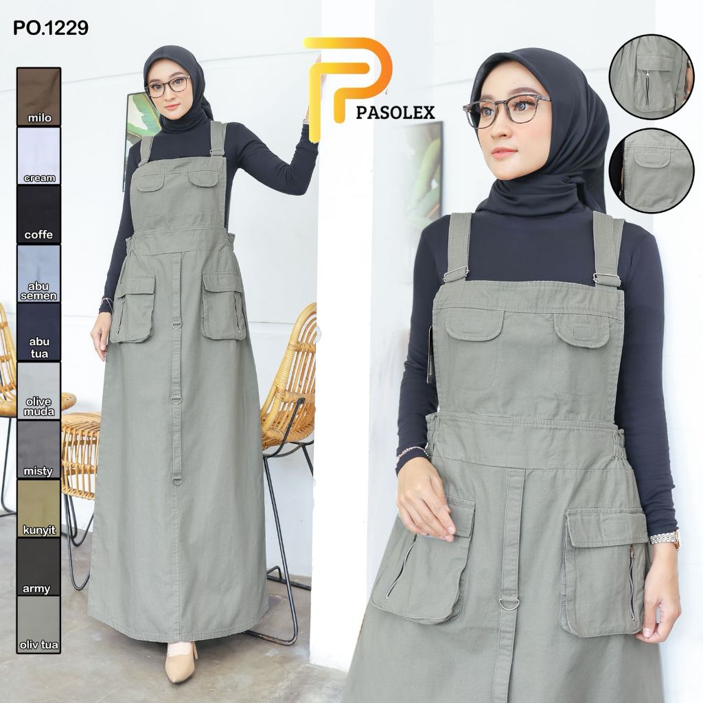 PASOLEX - Gamis Overall Panjang Polos 1229