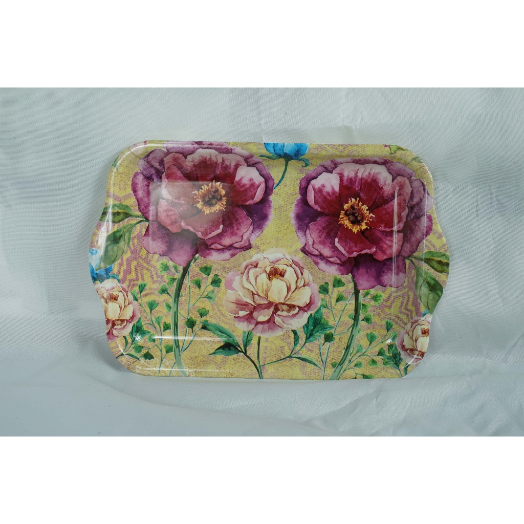 Nampan Plastik Segi Motif Bunga Nampan Plastik Tebal Segi Food Grade