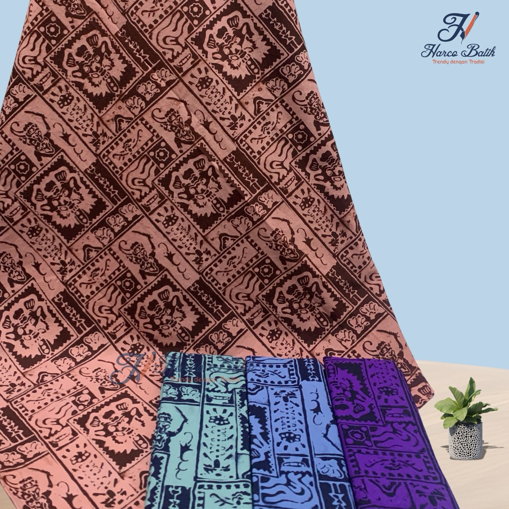 Kain Batik Cap Original Harco Motif Barong Indonesia - Batik Unik 2 Warna - Harco Batik - Motif Ciri