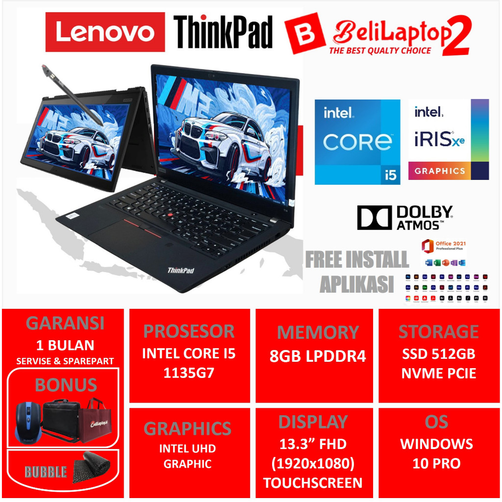 Laptop Touchscreen Lenovo Thinkpad Yoga L13 Intel Core I5 Ram 8GB SSD 1TB 13.3 FHD IPS Touchscreen