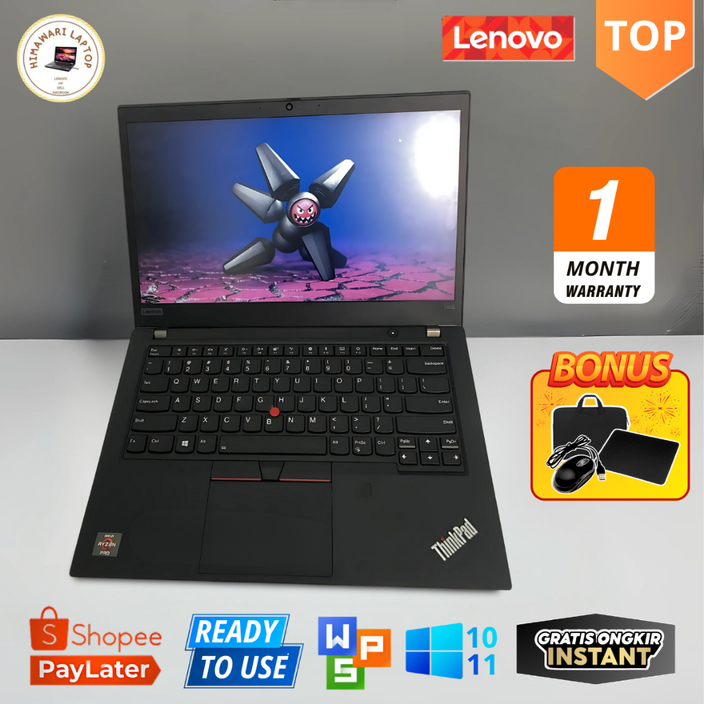 Laptop Lenovo Thinkpad T495 E495 AMD RYZEN 7&5 PRO - Layar 14" - BERGARANSI