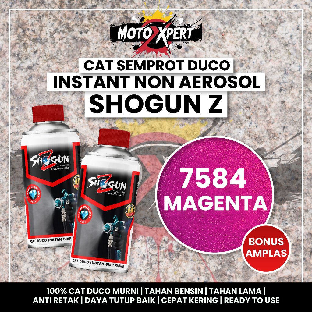 Cat Duco Instant Non Aerosol Shogun Z Magenta 7584 200 ml - Ungu Kemerahan Glossy Cat Aduk Kompresor