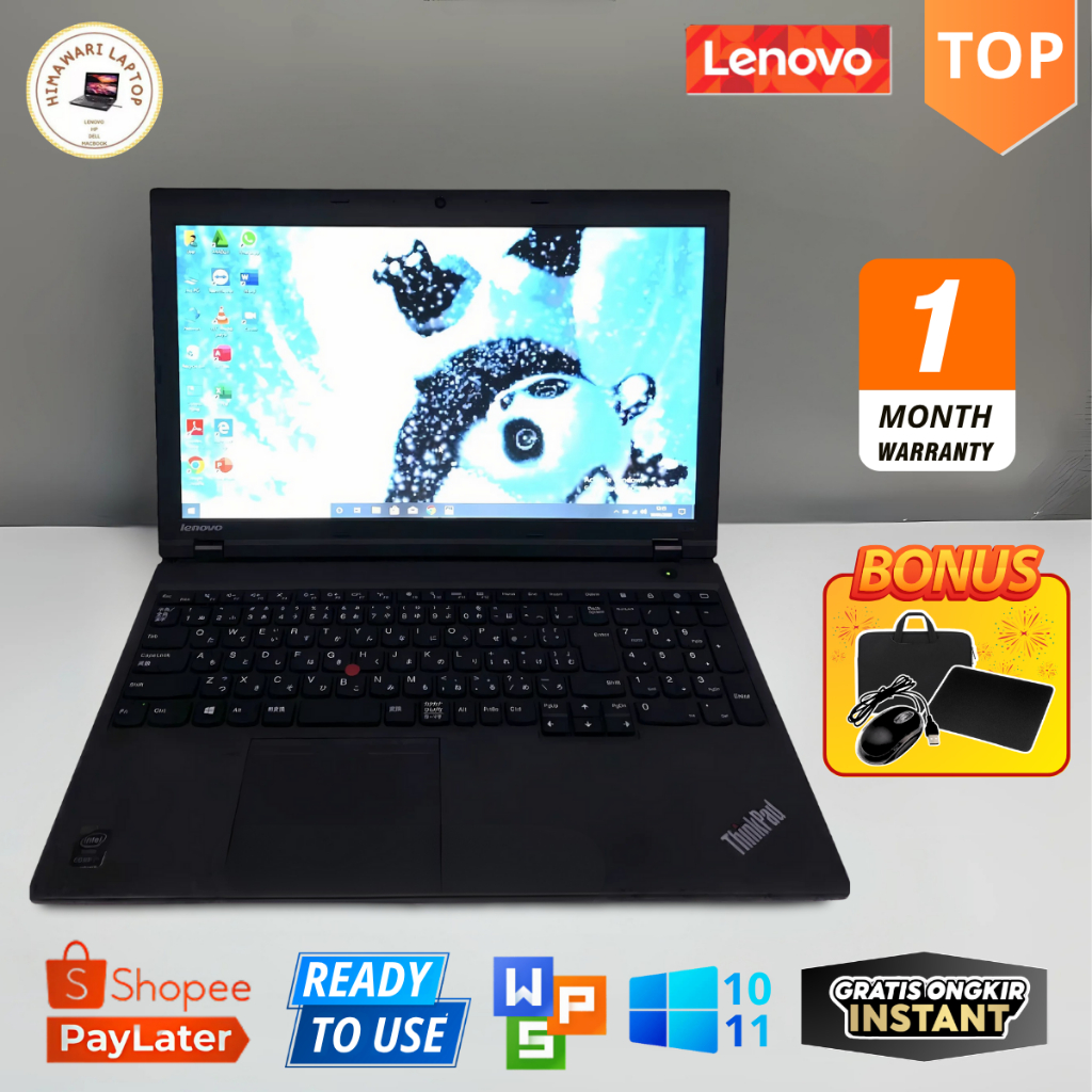 LAPTOPLENOVO THINKPAD T550 T560 T580 L560 L570 T570 L580 L590 E560 CORE i5/i7 GEN 7/8,  Layar 15" In