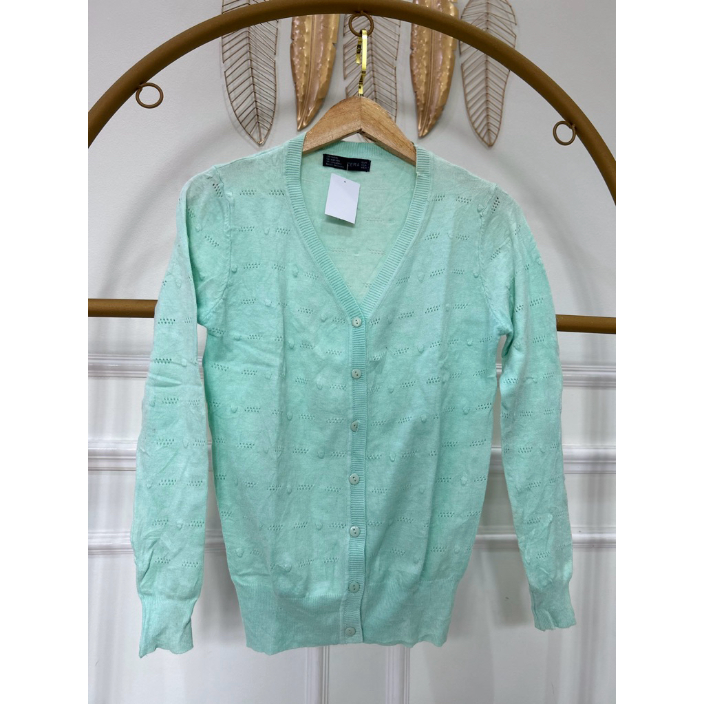 Lys Fashion | Cardigan Rajut Premium Wanita Warna Hijau Tosca