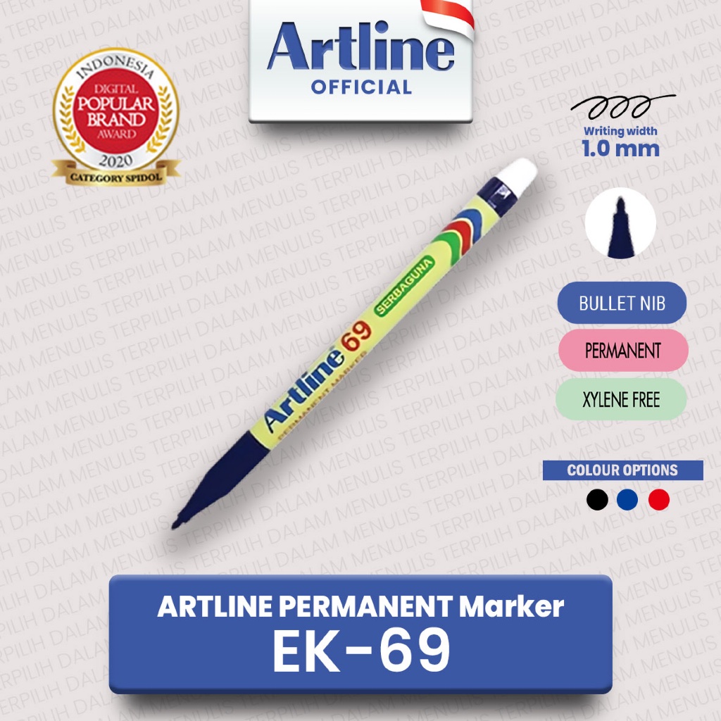 

ARTLINE Permanent Marker EK-69 Spidol Permanen Kecil Spidol Waterproof Serbaguna