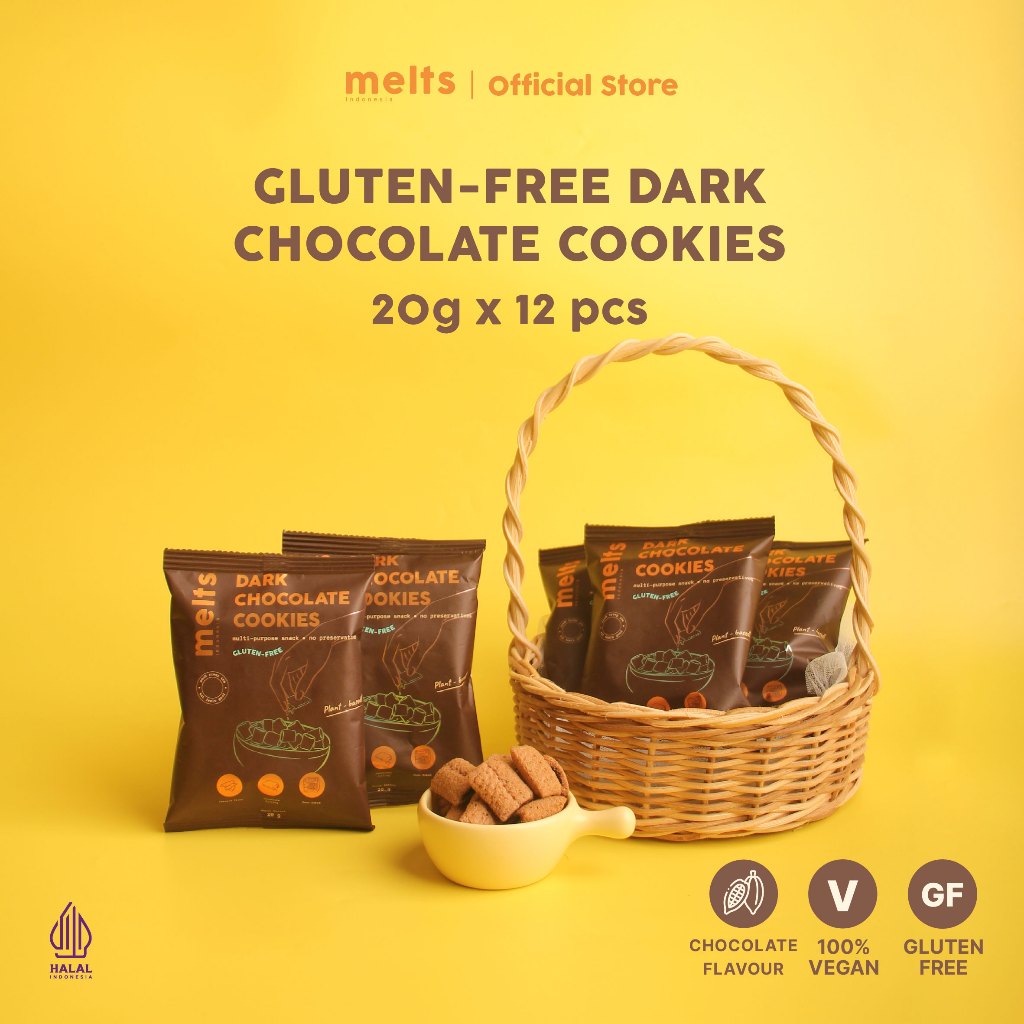 

Melts Cookies Gluten Free 20g | Snack Kukis Sereal Gluten Free Plant Based Vegan