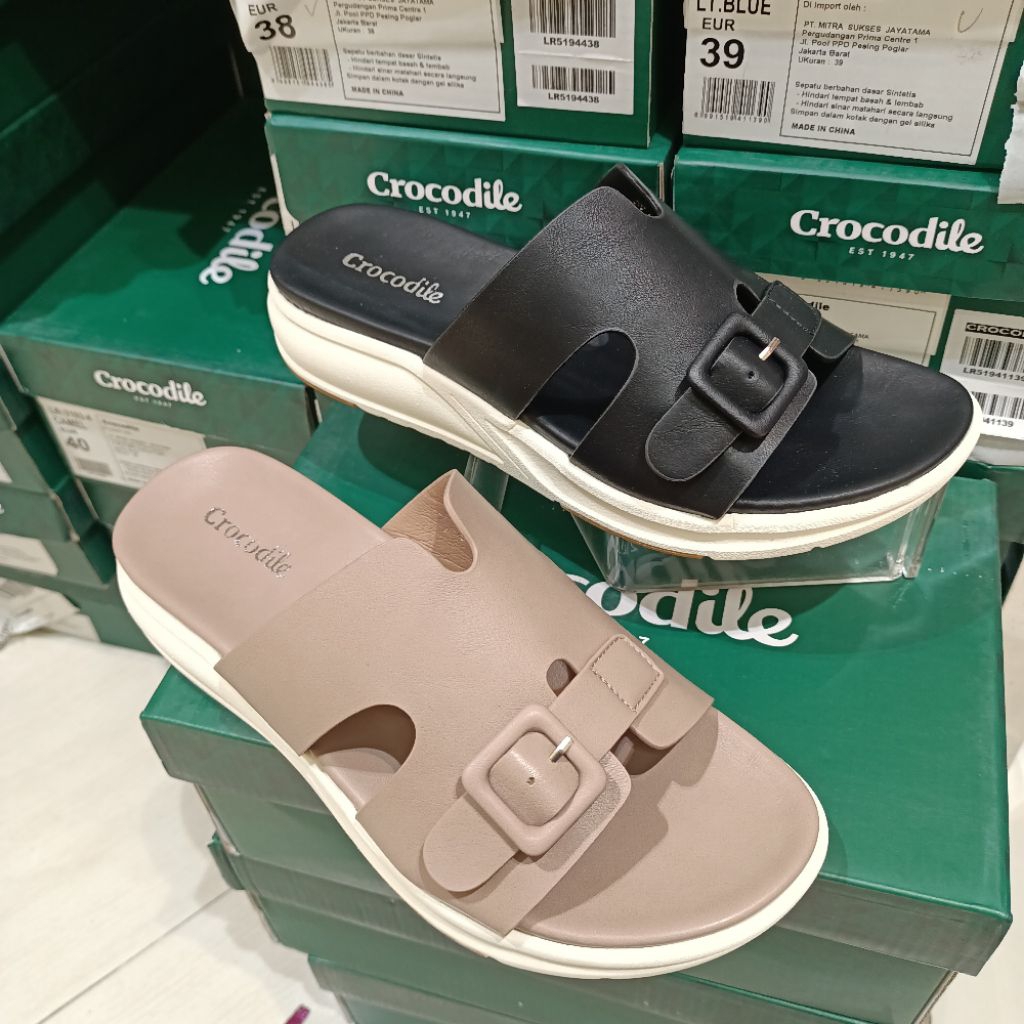 sandal flat wanita sol 2cm CROCODILE original matahari