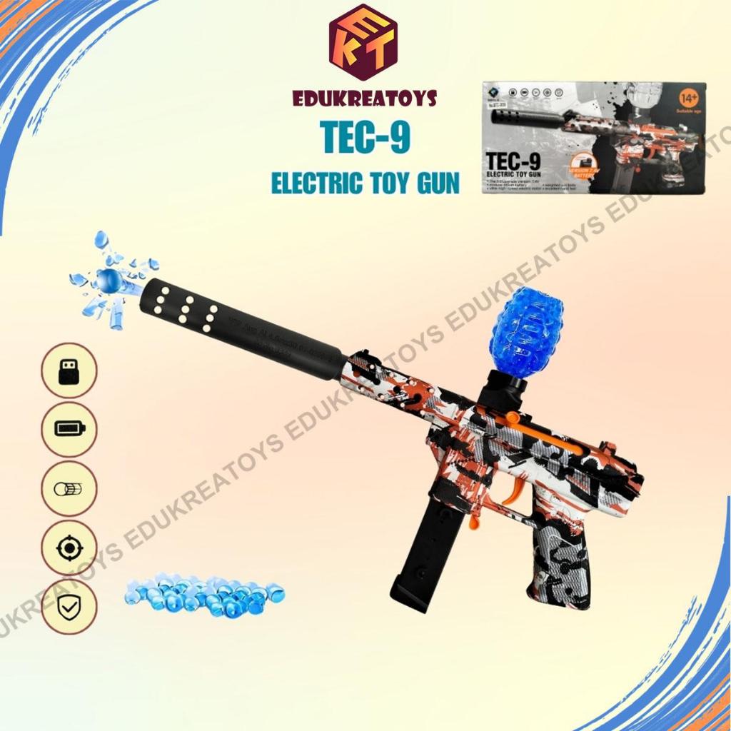 Tembakan water beads Tec-9 elektrik otomatis mainan anak