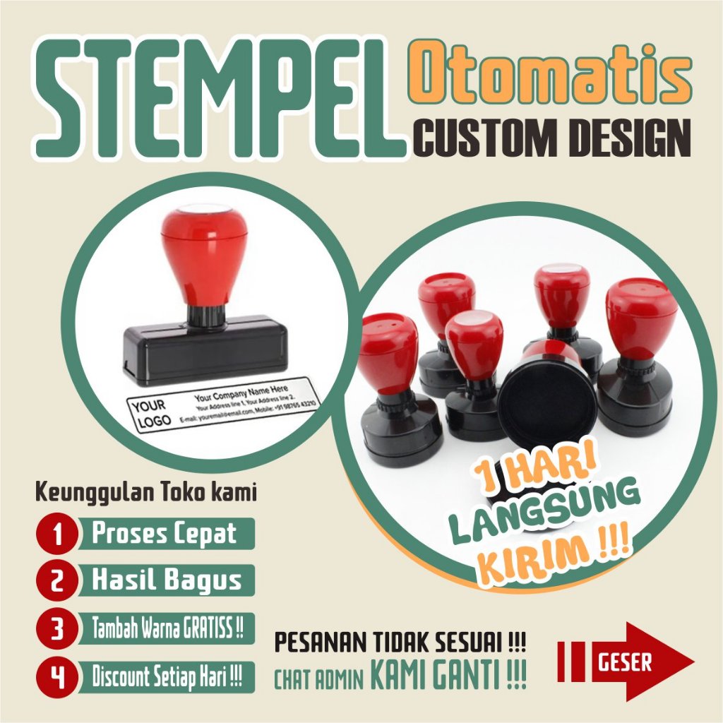 

Stempel, stempel otomatis desain custom, free tambah warna