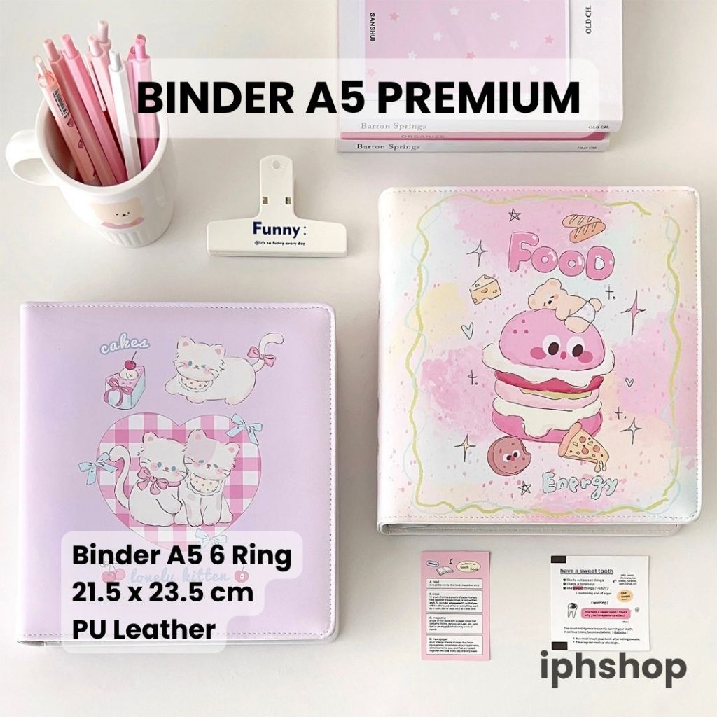 iphshop Binder A5 WIDE Album Photocard Premium / Binder Journal Notebook PU Leather Album Foto hisoc