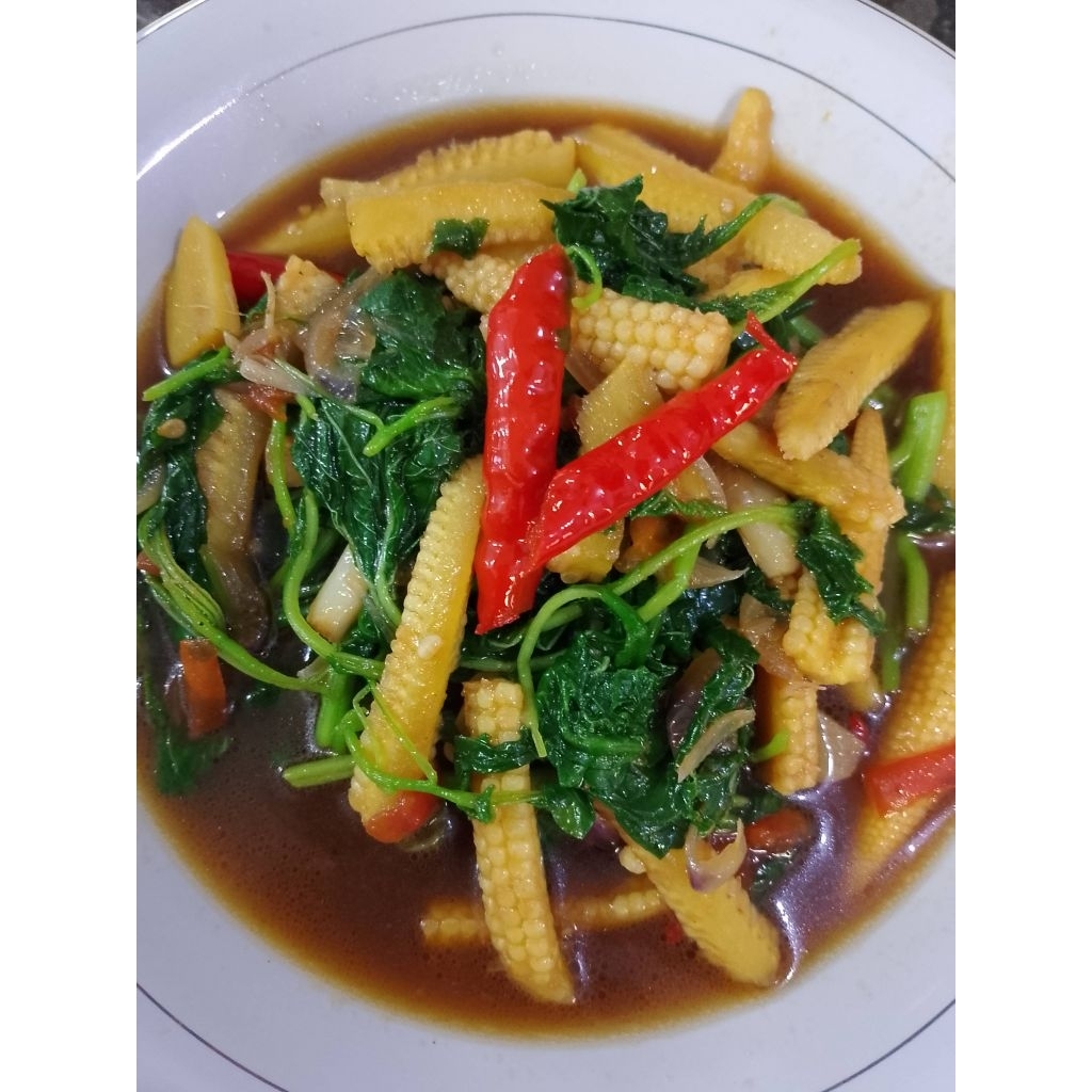 

Oseng bayam jagung semi