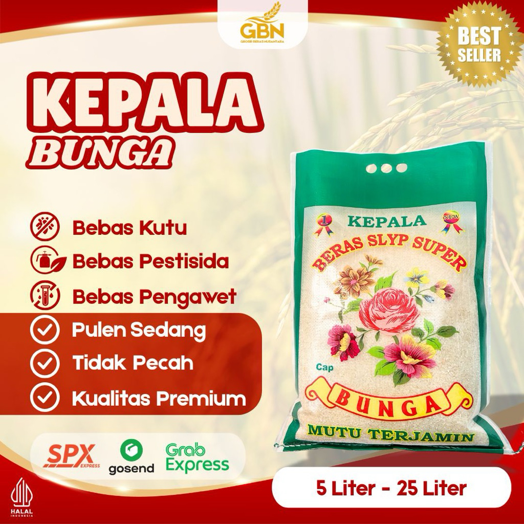 

BERAS SLYP KEPALA BUNGA MUTU TERJAMIN - KUALITAS TERJAMIN PULEN, BERAS BERSIH, TIDAK ADA KUTU DAN PENGIRIMAN INSTANT