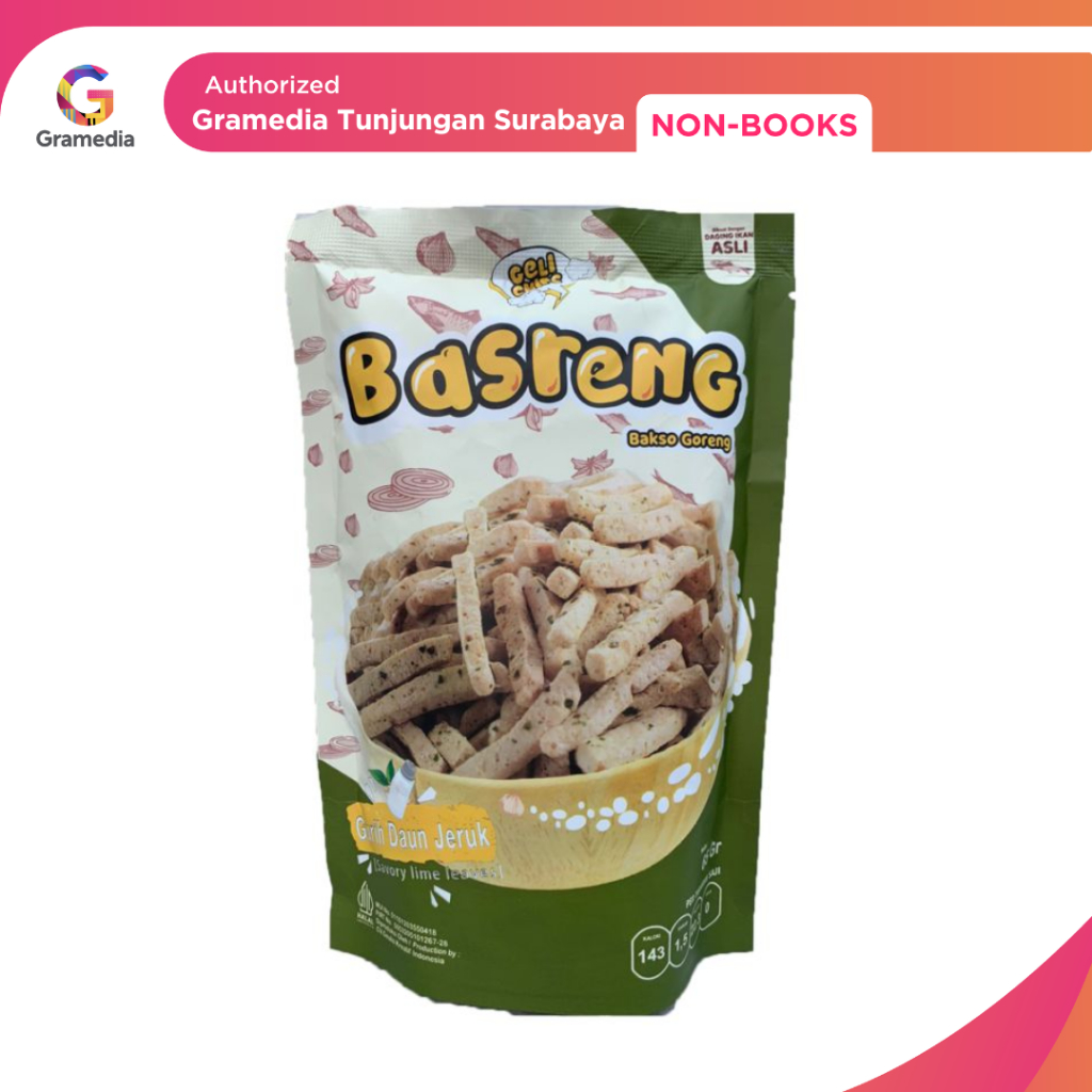 

Gramedia Tunjungan : CHIP GELI BASRENG GURIH DAUN JERUK 65GR