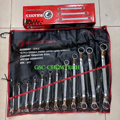 Kunci Ring - Ring Anti Slip Bullock's MM 6-32MM (12Pcs) / Bullock's Anti Slip Offset Ring Wrench Set
