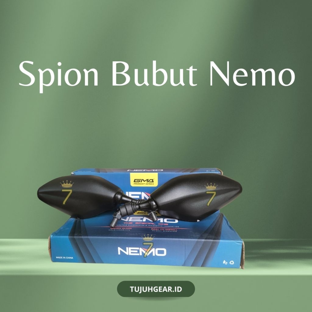 Spion Bubut 3 Jari Original Xmax Nemo Spion Bubut Tangkai Pendek Universal Semua Motor Honda, Spion 