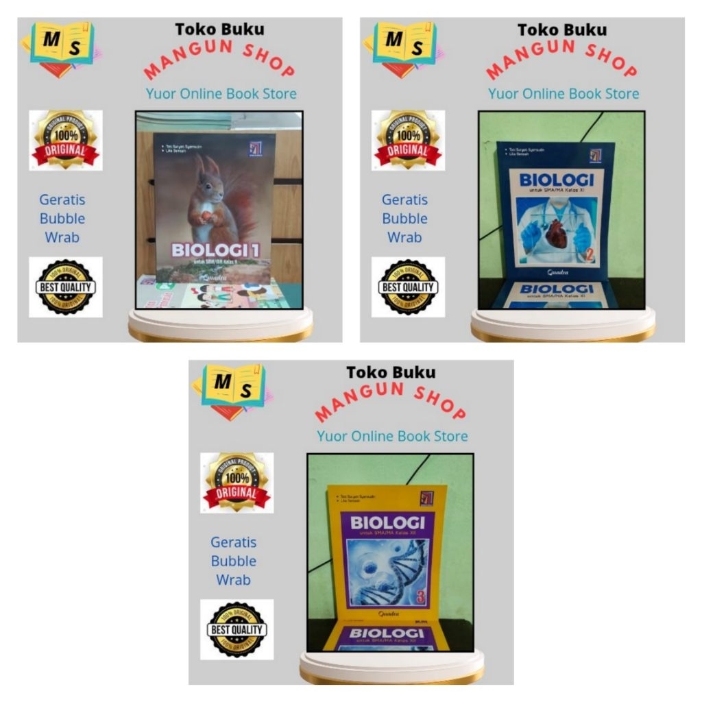 Buku Biologi Kelas 10,11,12 SMA/MA Kurikulum Merdeka Quadra