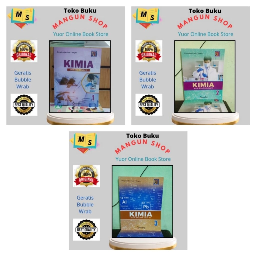 Buku Kimia  Kelas 10,11,12 SMA/MA Kurikulum Merdeka - Quadra