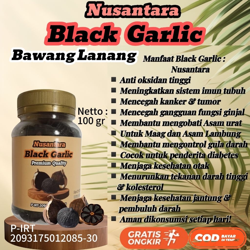 

Black Garlic Nusantara 100gr Permentasi Asli tanpa bahan pengawet