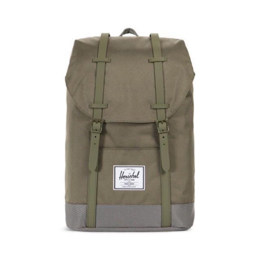 HERSCHEL BACKPACK RETREAT AUTHENTIC IVY GREEN SMOKED PEARL - Preloved