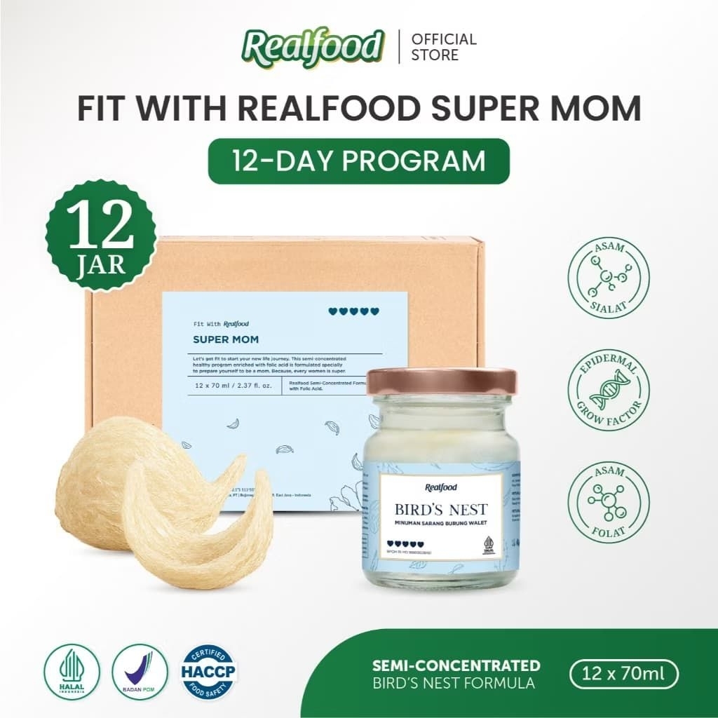 

Realfood Super Mom Promil 12 Jar Bonus 2 Sachet ( Minuman Sarang Burung Walet ) Bpom Halal