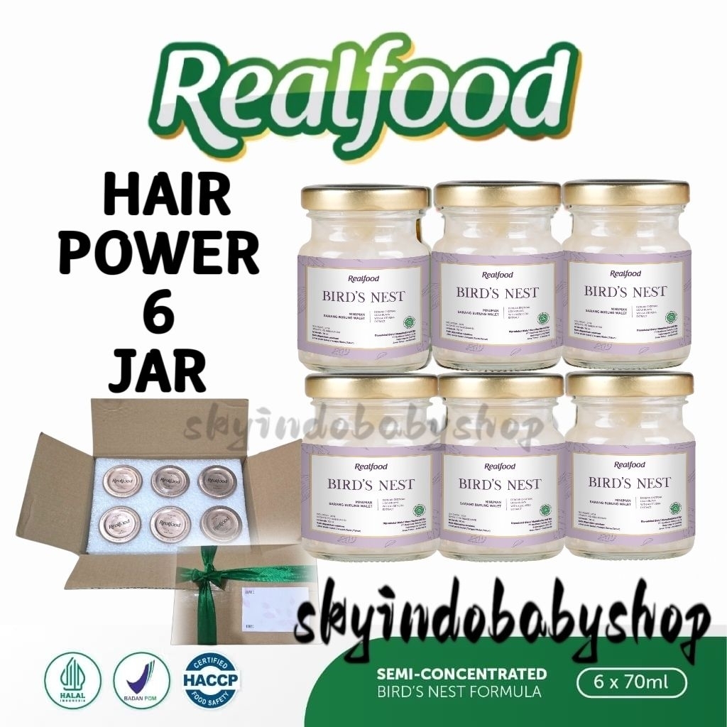 

Realfood Hair Power 6 Jar ( Box Gift ) Minuman Sarang Burung Walet Bersertifikat Bpom Halal