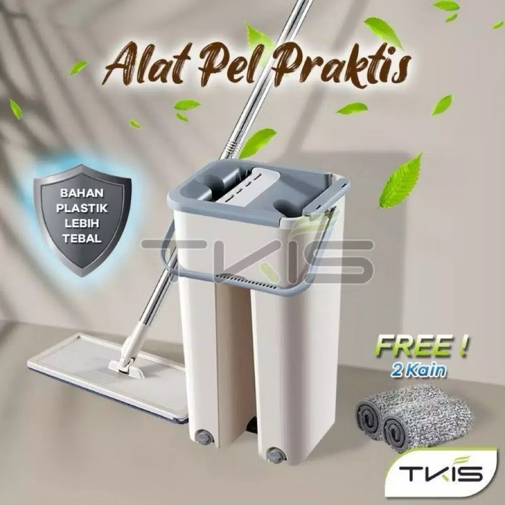 Pel Lantai Magic Mop & Stik & 2 Kain Pel