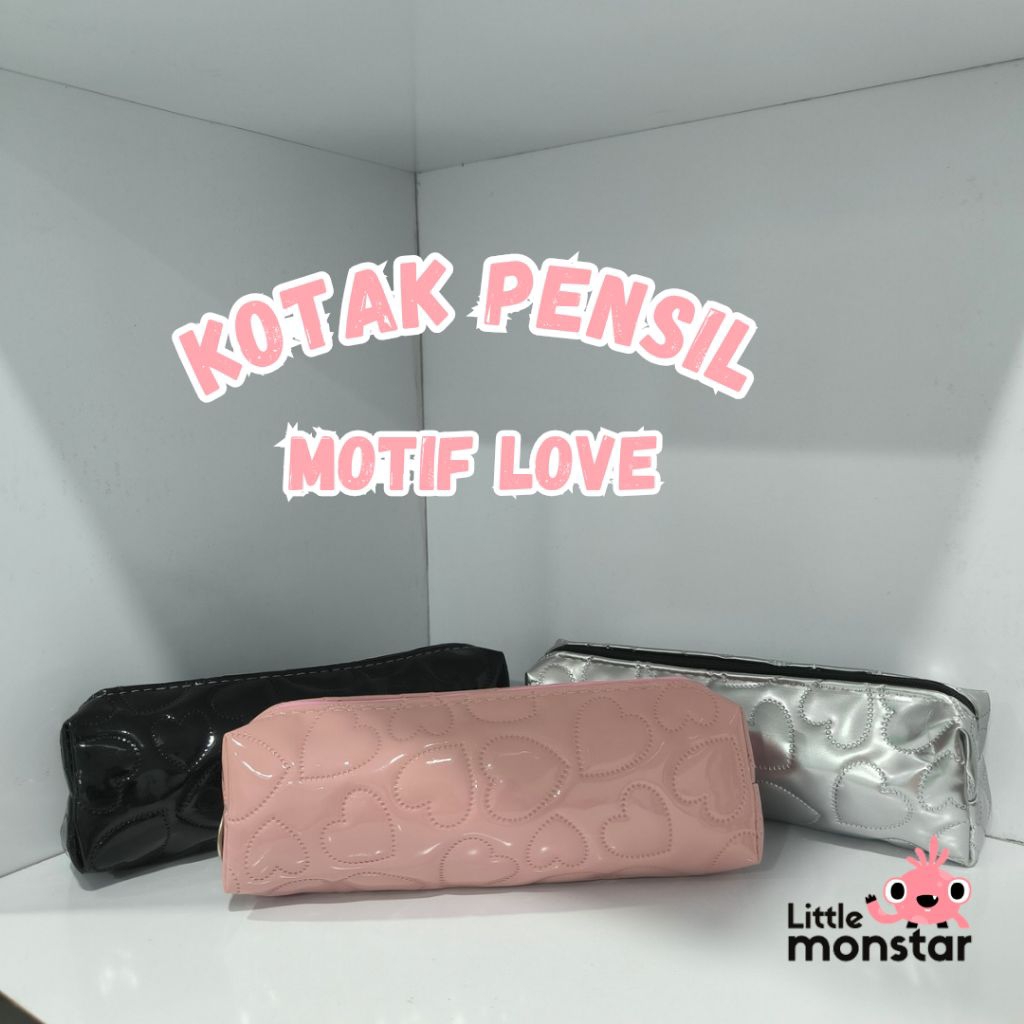 

Kotak Pensil Sekolah Glossy bentuk Love bentuk estetik SB-14